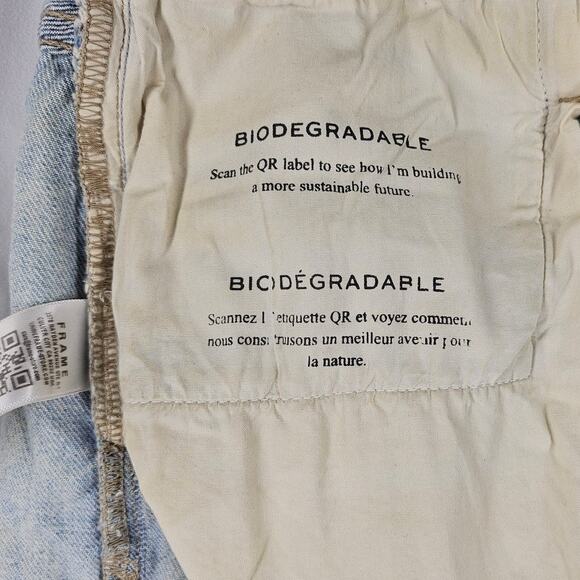 FRAME WOMEN’S LE BRIGETTE ACID WASH DENIM CUTOFF HEM SHORT SIZE 25 – 100% COTTON - Picture 7 of 9